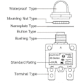 Miniatyrbillede 3 af 5: Kuoyuh 88 Serie 5a 10a 15a 20a 25a 30a Automatisk Nulstilling Termisk Overbelastningsbeskyttelse Afbryder til Luftkompressor