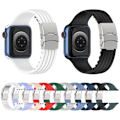 Miniatyrbilde 5 av 6: Sport Watch Band För Apple Watch 7 SE 6 5 4 3 2 MÖRKGRÖN mörkgrön