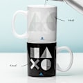 Miniatyrbild 4 av 6: Mugg - Playstation - PS5 - Termofärgad - 300ml - Rund - Vit Färg
