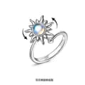 Fidget Ring til Kvinder Piger Åben Justerbar Angst Solros Tusindfryd Månesten Stjerne Knoringe Spinnerringe (FMY) Silver