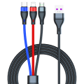 Miniatyrbild 3 av 6: 3-i-1 multikabel, USB-C/MicroUSB/Lightning, 5A, 1.2m