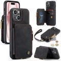 Miniatyrbild 2 av 10: CaseMe C20 Series läderfodral till iPhone 15, svart svart