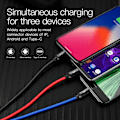 Miniatyrbild 8 av 11: Baseus 3-i-1 multiladdare, USB-C/Lightning/MicroUSB, 3.5A, 1.2m