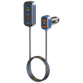 Miniatyrbild 5 av 7: Billaddare med förlängare, 4xUSB+ 2xUSB-C, QC3.0, PD, 65.5W svart