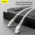 Miniatyrbild 10 av 11: Baseus Cafule USB-C till Lightning datakabel, PD, 20W, 2m, vit