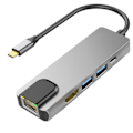 Miniatyrbild 1 av 5: USB-C till HDMI/2xUSB3.0/USB3.1/Ethernet, grå