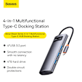Miniatyrbild 4 av 10: Baseus BS-OH066 Metal Gleam Series USB-C hubb, 4xUSB-A