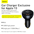 Miniatyrbild 7 av 11: Baseus 2xUSB-C+USB billaddare, QC, PD, 160W, svart