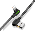 Miniatyrbild 6 av 7: McDodo CA-4671 Vinklad Lightning kabel, LED, 2A, 1.2m, svart svart 1 m