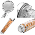 Miniatyrbillede 3 af 5: Brusehoved Håndbruser med trykforøgelse, regnbruser og massagefunktion, vandbesparende brusehoved med ionfilter og kalkfilter - med