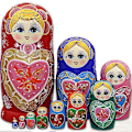 Miniatyrbillede 1 af 2: 10-lags træ Matryoshka børnedukke håndmalet stablelegetøj