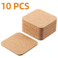 Pikkukuva 1 / 4: Cork Coaster 5/10 kpl kuppi teetä kahvimuki juomapidike keittiöön Luonnollinen puinen matto Astiasto Pyöreä juomaaluslevy - Mats &amp; Pehmusteet Square 10 PCS