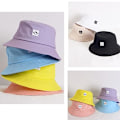 Pikkukuva 5 / 5: Lasten aurinkohattu Smile Face Bucket Hattu tytöille Pojille Kesä aurinkosuojaus Puuvilla Unisex Beach Cap