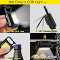 Miniatyrbillede 4 af 5: 3 Modes Bærbar Cob Arbejdslys Lamper Mini Led Lommelygte Nøgleringe Usb Genopladelig Emergency Camping Light Auto tilbehør| | 2Pcs