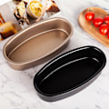 Miniatyrbillede 2 af 5: Oval Bageform Jævnt Opvarmet Kulstofstål Premium Praktisk Bageplade Madlavningsgadget Golden