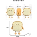 Miniatyrbild 4 av 7: Toast brödkudde, rolig brödform plyschleksakskudde, liten söt fylld plysch rostat brödsoffa kudde, inredning för vuxna hem i sovrummet för barn (gyllene)