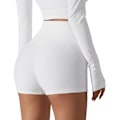 Miniatyrbillede 5 af 5: Kvinder Højtalje Booty Yoga Shorts Sommer Biker Shorts Atletiske Leggings Korte Bukser Til Træning Løbe Gym Fitness Yoga Swan White L