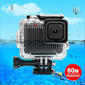 Pikkukuva 1 / 4: GoPro HERO 4K 2024 PULUZ 60m / 196ft vedenpitävä suojakotelo soljella, pohjakiinnikkeellä ja ruuvilla (läpinäkyvä)