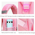 Miniatyrbillede 3 af 5: 2 stk. Bowknot Wave Point Prints Grundskolebogtaske Børneskolerygsæksæt til piger (pink)