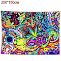 Pikkukuva 2 / 5: Psykedeelinen kuvakudos Trippy Abstrakti Peitto riippuva kodin seinäkoristelu 200x150cm