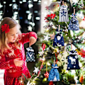 Miniatyrbillede 2 af 11: 24ST Jul Adventskalender Gaveposer Trækpose Party D red 24pcs
