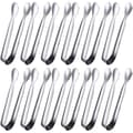 12-pack Mini Tänger Socker Tänger Is Tänger Små Serveringstänger i Rostfritt Stål