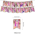 Miniatyrbild 4 av 4: Taylor Swift-tema Rosa födelsedagsfesttillbehör Dekoration Banner Ballonger Kit Tårta Cupcake Toppers Set