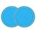 Pikkukuva 1 / 5: 2kpl Diamond tekojalokiviä auton luistamaton vesikuppi Pad Bling -sisustus auton pullotelineeseen lasinalustan auton sisustustarvikkeet| | Blue