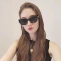 Miniatyrbillede 3 af 5: Nye afslappede solskærmssolbriller Retro Cat Eye Small Frame-briller Kvinde Europæisk og amerikansk trend Metal dekorative solbriller black double gray