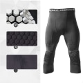 Pikkukuva 3 / 5: Koripalloleggingsit polvisuojalla miehille 3/4-kompressiohousut Urheiluhousut monisuuntaiset White XXXL