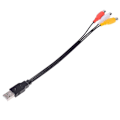 Pikkukuva 2 / 4: USB urosliitin 3 Rca-naarassovittimeen äänimuunnin kaapeli USB -RCA Multicolor
