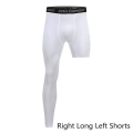 Miniatyrbillede 1 af 4: Mænd Base Layer Træningsbukser Compression Running Tight Sport Cropped One Leg White Right XXL