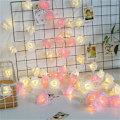 Miniatyrbillede 4 af 5: Rose String Lights 40 Led Stack Powered Rose Flower Varm Hvid Rose Fairy Light Romantisk Hjemmehave Dekoration Bryllupsfest Valentinsdag Jul