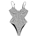 Pikkukuva 2 / 4: Naisten kimalteleva uimapuku Push Up -osainen uimapuku Sparkly Beachwear uimapuku Grey L