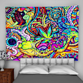 Pikkukuva 5 / 5: Psykedeelinen kuvakudos Trippy Abstrakti Peitto riippuva kodin seinäkoristelu 200x150cm