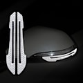 Pikkukuva 1 / 5: 2kpl / set Auton taustapeili Heijastavat Tarrat Auto Styling Yöajoturvallisuus Varoitus Oven Häntä Heijastin Auton tarvikkeet| | 2pcs White