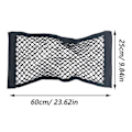 Miniatyrbillede 1 af 5: Bil Ryg Bag Bagagerum Opbevaring Net Sæde Elastisk Snor Net Magic Sticker Mesh Opbevaring Taske Auto Organizer Tilbehør Ryg Taske - Opbevaring Oprydning 25 x 60cm