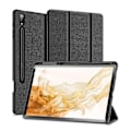 Miniatyrbillede 2 af 5: Til Samsung Galaxy Tab S7 Fe / S7+ Domo Series Læder Taske Black