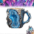 Miniatyrbilde 2 av 3: Mineralkrystall Kaffeekrus, Flerfargede Kaffeekrus Med Håndtak, Elegant Krystallgave Til Hjem & Kontor Sky Blue