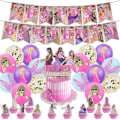 Miniatyrbild 1 av 4: Taylor Swift-tema Rosa födelsedagsfesttillbehör Dekoration Banner Ballonger Kit Tårta Cupcake Toppers Set