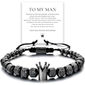 Miniatyrbild 1 av 5: To My Man Armband För Män, Infinity Läder Flätad Make Födelsedagspresenter från frun Jag älskar dig för alltid och alltid handgjorda armband C Black