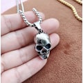 Miniatyrbilde 2 av 5: Skull Anheng Halskjede Gotisk Halloween Tilbehør for Kvinner Menn Punk Tilbehør for gutter Julebursdagsgaver til gutter Silver