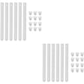 6-pakning hvite plastskuffeskinner, sidemonterte glideskinner for skap