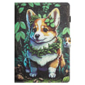Miniatyrbild 2 av 5: För Samsung Galaxy Tab S6 Lite Färgad Ritsömmar Läder Tablet Smart Case Corgi