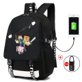 Pikkukuva 1 / 4: Minecraft-reppu musta USB laturiportti Vedenpitävät matkalaukut Koululaukku 15 Tietokone Business Laukku Vedenpitävä Mochilas Sky Blue