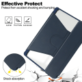 Pikkukuva 5 / 5: Case Samsung Galaxy Tab A9+:lle, Bluetooth näppäimistöllä pyörivä jalusta Pu+ cover Dark Blue