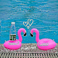 Pikkukuva 5 / 5: Puhallettava kelluva Flamingo-juomateline 12 pakkaus