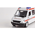Pikkukuva 2 / 2: Barsinfi Ambulanssileluauto Valo- ja Sireeniääniefekteillä, Kestävää Muovia, Pelastusajoneuvo - Kitkavetoiset Pyörät ja Led-valot
