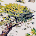 Pikkukuva 4 / 5: Puut Juliste Trees Print, Vintage Tree Image, Puutyypit (30 x 40 cm)