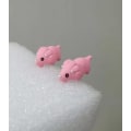 Miniatyrbillede 2 af 2: 1 par søde dyrebid øreringe 3d lerdyrspynt øreringe Dinosaur ørering#hgkj14 Pink Triceratops